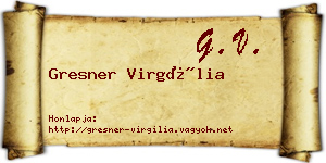 Gresner Virgília névjegykártya